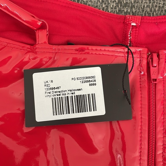 NWT: ASOS Red Pleather Corset - Picture 4 of 4